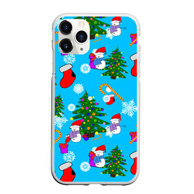 Чехол для iPhone 11 Pro Max матовый с принтом Новый год , Силикон |  | happy new year | new ear | pattern | snow | winter | year | год | новогодний паттерн. паттерн | новый | новый год