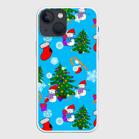 Чехол для iPhone 13 mini с принтом Новый год ,  |  | happy new year | new ear | pattern | snow | winter | year | год | новогодний паттерн. паттерн | новый | новый год