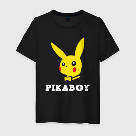 Мужская футболка хлопок с принтом Pikaboy , 100% хлопок | прямой крой, круглый вырез горловины, длина до линии бедер, слегка спущенное плечо. | 