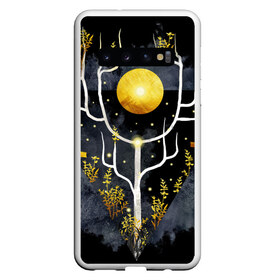 Чехол для Samsung Galaxy S10 с принтом графит и золото дерево жизни , Силикон | Область печати: задняя сторона чехла, без боковых панелей | абстрактный | весна | ветви | дерево  свет | жизнь | звёзды | золотото | ночь | процветание | растения | расцвет | рост | символ | солнце | стилизация | стиль | треугольник | этно