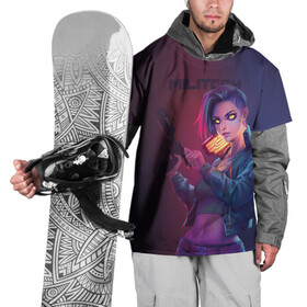 Накидка на куртку 3D с принтом Militech , 100% полиэстер |  | cyberpunk 2077 | johnny silverhand | judy | moxes | panam | samurai | джуди | киберпанк 2077 | панам | шельмы