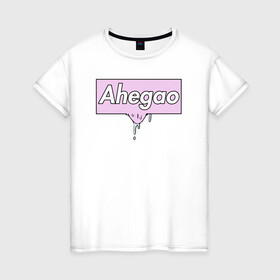Женская футболка хлопок с принтом Ahegao , 100% хлопок | прямой крой, круглый вырез горловины, длина до линии бедер, слегка спущенное плечо | ahegao | manga | ахегао | комиксы | лицо | манга | паттрен | чернобелый | эмоции