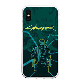 Чехол для iPhone XS Max матовый с принтом Cyberpunk 2077 , Силикон | Область печати: задняя сторона чехла, без боковых панелей | a game | cyberpunk 2077 | игра | стиль