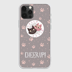 Чехол для iPhone 12 Pro Max с принтом Hello Cutie! - Cheer Up! , Силикон |  | Тематика изображения на принте: cat | cute | love | кот | котик | кошка | любовь | милота | милый | романтика