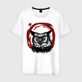 Мужская футболка хлопок с принтом LegiOWLn , 100% хлопок | прямой крой, круглый вырез горловины, длина до линии бедер, слегка спущенное плечо. | bird | black and white | owl | птица | сова | филин