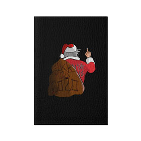 Обложка для паспорта матовая кожа с принтом Santa claus , натуральная матовая кожа | размер 19,3 х 13,7 см; прозрачные пластиковые крепления | Тематика изображения на принте: 2020 | 2021 | claus | happy new year | new ear | santa | santa claus | snow | winter | year | год | новый | новый год