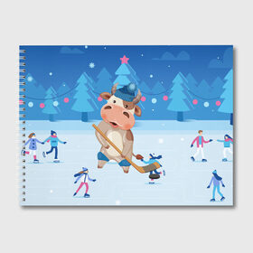Альбом для рисования с принтом Бык играет в хоккей , 100% бумага
 | матовая бумага, плотность 200 мг. | Тематика изображения на принте: 2021 | 7 января | bull | newyear | santa | бык | быки | бычок | год быка | дед мороз | корова | новогодние каникулы | новогодние праздники | новый 2021 | новый год | новый год 2021 | рождество | сани | санта | санта клаус
