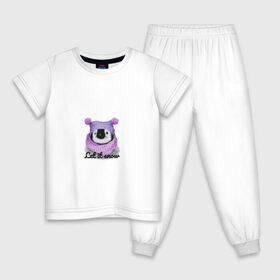 Детская пижама хлопок с принтом Малыш пингвин , 100% хлопок |  брюки и футболка прямого кроя, без карманов, на брюках мягкая резинка на поясе и по низу штанин
 | 
