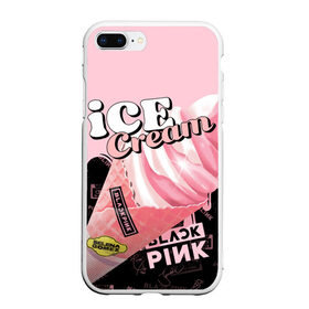 Чехол для iPhone 7Plus/8 Plus матовый с принтом BLACKPINK ICE CREAM , Силикон | Область печати: задняя сторона чехла, без боковых панелей | Тематика изображения на принте: black pink | blackpink | ice cream | k pop | блэкпинк | дженни | джису | к поп | лиса | розэ