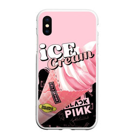 Чехол для iPhone XS Max матовый с принтом BLACKPINK ICE CREAM , Силикон | Область печати: задняя сторона чехла, без боковых панелей | Тематика изображения на принте: black pink | blackpink | ice cream | k pop | блэкпинк | дженни | джису | к поп | лиса | розэ