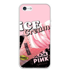 Чехол для iPhone 5/5S матовый с принтом BLACKPINK ICE CREAM , Силикон | Область печати: задняя сторона чехла, без боковых панелей | black pink | blackpink | ice cream | k pop | блэкпинк | дженни | джису | к поп | лиса | розэ