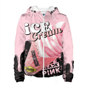 Женская куртка 3D с принтом BLACKPINK ICE CREAM , ткань верха — 100% полиэстер, подклад — флис | прямой крой, подол и капюшон оформлены резинкой с фиксаторами, два кармана без застежек по бокам, один большой потайной карман на груди. Карман на груди застегивается на липучку | black pink | blackpink | ice cream | k pop | блэкпинк | дженни | джису | к поп | лиса | розэ