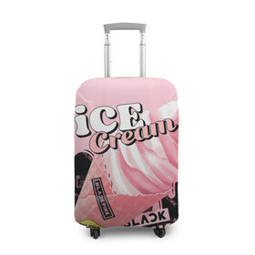 Чехол для чемодана 3D с принтом BLACKPINK ICE CREAM , 86% полиэфир, 14% спандекс | двустороннее нанесение принта, прорези для ручек и колес | black pink | blackpink | ice cream | k pop | блэкпинк | дженни | джису | к поп | лиса | розэ