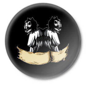 Значок с принтом Магистр Кусь 4 ,  металл | круглая форма, металлическая застежка в виде булавки | Тематика изображения на принте: cat | game | logo | rpg | skull | игровой | игры | кот | кусь | лого | логотип | череп
