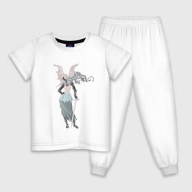 Детская пижама хлопок с принтом Горгона , 100% хлопок |  брюки и футболка прямого кроя, без карманов, на брюках мягкая резинка на поясе и по низу штанин
 | fantasy | monster | горгона | доспехи | змеи | крылья | меч | монстр | фэнтези