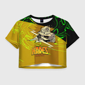 Женская футболка Crop-top 3D с принтом Hades (Зевс) , 100% полиэстер | круглая горловина, длина футболки до линии талии, рукава с отворотами | hades | аид | загрей | зевс | игра | олимп