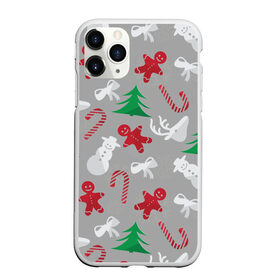 Чехол для iPhone 11 Pro Max матовый с принтом Серый новогодний узор , Силикон |  | Тематика изображения на принте: елка | красный | леденец | новогодний | новый год | паттерн | праздничный | серый | снеговик | узор