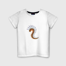 Детская футболка хлопок с принтом Насекомое , 100% хлопок | круглый вырез горловины, полуприлегающий силуэт, длина до линии бедер | fantasy | monster | животные | земноводные | монстр | насекомое | сколопендра | фэнтези