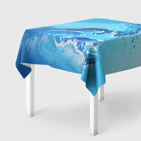 Скатерть 3D с принтом Волна с фоном , 100% полиэстер (ткань не мнется и не растягивается) | Размер: 150*150 см | акварель | брызги | вода | волны | море | океан