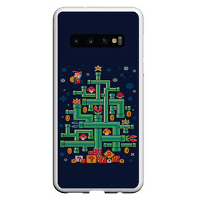 Чехол для Samsung Galaxy S10 с принтом NEW YEAR MARIO , Силикон | Область печати: задняя сторона чехла, без боковых панелей | 2021 | christmas | game | mario | new year | presents | winter | денди | елка | игры | марио | новый год | подарки | рождество | свитер