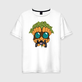 Женская футболка хлопок Oversize с принтом Древец , 100% хлопок | свободный крой, круглый ворот, спущенный рукав, длина до линии бедер
 | персонаж | пупс | смайл | стикер | эмоция