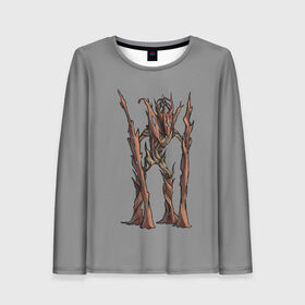 Женский лонгслив 3D с принтом Магическое дерево , 100% полиэстер | длинные рукава, круглый вырез горловины, полуприлегающий силуэт | branch | magic | monster | tree | великан | ветки | дерево | кора | стоит