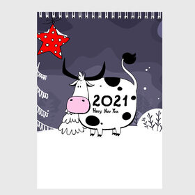 Скетчбук с принтом Корова 2021 , 100% бумага
 | 48 листов, плотность листов — 100 г/м2, плотность картонной обложки — 250 г/м2. Листы скреплены сверху удобной пружинной спиралью | 2021 | 7 января | bull | newyear | santa | бык | быки | бычок | год быка | дед мороз | корова | новогодние каникулы | новогодние праздники | новый 2021 | новый год | новый год 2021 | рождество | сани | санта | санта клаус