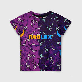 Детская футболка 3D с принтом Roblox | Роблокс , 100% гипоаллергенный полиэфир | прямой крой, круглый вырез горловины, длина до линии бедер, чуть спущенное плечо, ткань немного тянется | 2 цвета | game | roblox | абстракция | игра | огонь | пламя | роблокс