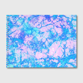 Альбом для рисования с принтом Нежные краски , 100% бумага
 | матовая бумага, плотность 200 мг. | Тематика изображения на принте: abstract | blue | casual | casual style | pink | texture | абстрактный рисунок | абстракция | блики | брызги | вода | волны | градиент | краски | мазки | море | морская | пастельные цвета | повседневный | пятна красок