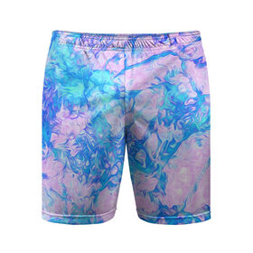 Мужские шорты спортивные с принтом Нежные краски ,  |  | abstract | blue | casual | casual style | pink | texture | абстрактный рисунок | абстракция | блики | брызги | вода | волны | градиент | краски | мазки | море | морская | пастельные цвета | повседневный | пятна красок