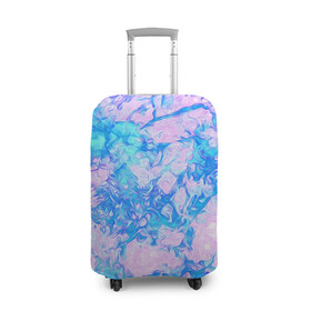 Чехол для чемодана 3D с принтом Нежные краски , 86% полиэфир, 14% спандекс | двустороннее нанесение принта, прорези для ручек и колес | abstract | blue | casual | casual style | pink | texture | абстрактный рисунок | абстракция | блики | брызги | вода | волны | градиент | краски | мазки | море | морская | пастельные цвета | повседневный | пятна красок