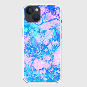 Чехол для iPhone 13 с принтом Нежные краски ,  |  | abstract | blue | casual | casual style | pink | texture | абстрактный рисунок | абстракция | блики | брызги | вода | волны | градиент | краски | мазки | море | морская | пастельные цвета | повседневный | пятна красок