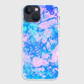Чехол для iPhone 13 mini с принтом Нежные краски ,  |  | abstract | blue | casual | casual style | pink | texture | абстрактный рисунок | абстракция | блики | брызги | вода | волны | градиент | краски | мазки | море | морская | пастельные цвета | повседневный | пятна красок