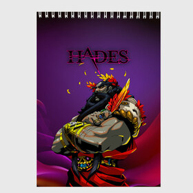 Скетчбук с принтом Hades , 100% бумага
 | 48 листов, плотность листов — 100 г/м2, плотность картонной обложки — 250 г/м2. Листы скреплены сверху удобной пружинной спиралью | Тематика изображения на принте: game | games | hades | аид | арт | загрей | хадес | хадэс