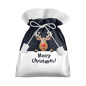Подарочный 3D мешок с принтом Merry Christmas , 100% полиэстер | Размер: 29*39 см | Тематика изображения на принте: christmas | merry christmas | santa claus | дед мороз | ёлка | новогодние олени | новый год | оленёнок бэмби | оленёнок рудольф | орнамент | с новым годом | санта клаус | свитер с оленями | снегурочка | снежинки | узоры