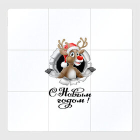Магнитный плакат 3Х3 с принтом С Новым Годом! , Полимерный материал с магнитным слоем | 9 деталей размером 9*9 см | christmas | merry christmas | santa claus | дед мороз | ёлка | новогодние олени | новый год | оленёнок бэмби | оленёнок рудольф | орнамент | с новым годом | санта клаус | свитер с оленями | снегурочка | снежинки | узоры