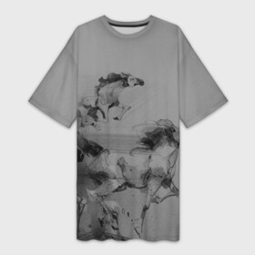 Платье-футболка 3D с принтом кони ,  |  | horse | horseshoe | акварель | головалошади | грива | жеребец | животные | конь | лошадь | лошадьскрыльями | подкова | природа | рисуноккрасками