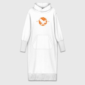 Платье удлиненное хлопок с принтом KARASUNO HIGHSCHOOL VOLLEYBALL CLUB logotype ,  |  | Тематика изображения на принте: anime | haikyu | haikyuu | karasuno | аниме | волейбол | ворон | карасуно | манга | мяч | сёё хината