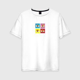 Женская футболка хлопок Oversize с принтом Суши , 100% хлопок | свободный крой, круглый ворот, спущенный рукав, длина до линии бедер
 | азиатская еда | еда | кухня | разноцветный | роллы | суши | япония