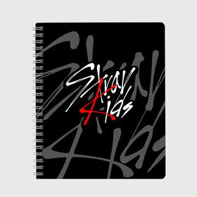 Тетрадь с принтом STRAY KIDS , 100% бумага | 48 листов, плотность листов — 60 г/м2, плотность картонной обложки — 250 г/м2. Листы скреплены сбоку удобной пружинной спиралью. Уголки страниц и обложки скругленные. Цвет линий — светло-серый
 | bang chan | changbin | felix | han | hyunjin | i.n. | k pop | lee know | seungmin | skz | stray kids | идолы | к поп