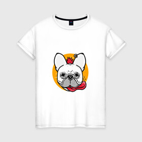 Женская футболка хлопок с принтом Панк-рок мопс , 100% хлопок | прямой крой, круглый вырез горловины, длина до линии бедер, слегка спущенное плечо | animal | dog | pug | punk | rock | животные | метал | мопс | панк | пирсинг | рок | собака