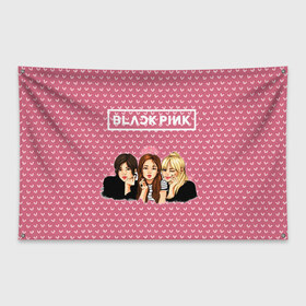 Флаг-баннер с принтом BlackPink , 100% полиэстер | размер 67 х 109 см, плотность ткани — 95 г/м2; по краям флага есть четыре люверса для крепления | blackpink | blink | bts | exo | icecream | jennie | jisoo | korea | kpop | lisa | love | rose | блекпинк | девушки | корея | кпоп | музыка