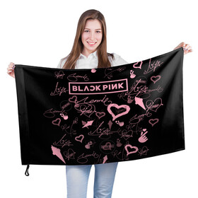 Флаг 3D с принтом BLACKPINK , 100% полиэстер | плотность ткани — 95 г/м2, размер — 67 х 109 см. Принт наносится с одной стороны | blackpink | blink | bts | exo | icecream | jennie | jisoo | korea | kpop | lisa | love | rose | блекпинк | девушки | корея | кпоп | музыка