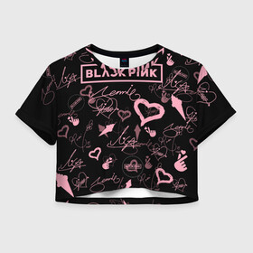 Женская футболка Crop-top 3D с принтом BLACKPINK , 100% полиэстер | круглая горловина, длина футболки до линии талии, рукава с отворотами | blackpink | blink | bts | exo | icecream | jennie | jisoo | korea | kpop | lisa | love | rose | блекпинк | девушки | корея | кпоп | музыка