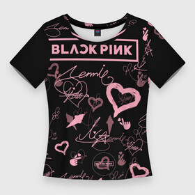Женская футболка 3D Slim с принтом BLACKPINK ,  |  | blackpink | blink | bts | exo | icecream | jennie | jisoo | korea | kpop | lisa | love | rose | блекпинк | девушки | корея | кпоп | музыка