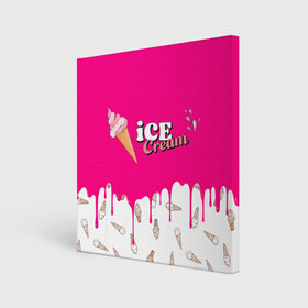 Холст квадратный с принтом Ice Cream BlackPink , 100% ПВХ |  | blackpink | blink | bts | exo | icecream | jennie | jisoo | korea | kpop | lisa | love | rose | блекпинк | девушки | корея | кпоп | музыка