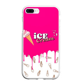 Чехол для iPhone 7Plus/8 Plus матовый с принтом Ice Cream BlackPink , Силикон | Область печати: задняя сторона чехла, без боковых панелей | Тематика изображения на принте: blackpink | blink | bts | exo | icecream | jennie | jisoo | korea | kpop | lisa | love | rose | блекпинк | девушки | корея | кпоп | музыка