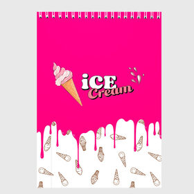 Скетчбук с принтом Ice Cream BlackPink , 100% бумага
 | 48 листов, плотность листов — 100 г/м2, плотность картонной обложки — 250 г/м2. Листы скреплены сверху удобной пружинной спиралью | Тематика изображения на принте: blackpink | blink | bts | exo | icecream | jennie | jisoo | korea | kpop | lisa | love | rose | блекпинк | девушки | корея | кпоп | музыка