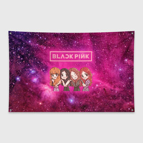 Флаг-баннер с принтом Black Pink , 100% полиэстер | размер 67 х 109 см, плотность ткани — 95 г/м2; по краям флага есть четыре люверса для крепления | blackpink | blink | bts | exo | icecream | jennie | jisoo | korea | kpop | lisa | love | rose | блекпинк | девушки | корея | кпоп | музыка