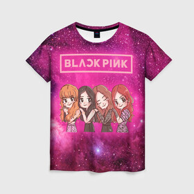 Женская футболка 3D с принтом Black Pink , 100% полиэфир ( синтетическое хлопкоподобное полотно) | прямой крой, круглый вырез горловины, длина до линии бедер | blackpink | blink | bts | exo | icecream | jennie | jisoo | korea | kpop | lisa | love | rose | блекпинк | девушки | корея | кпоп | музыка